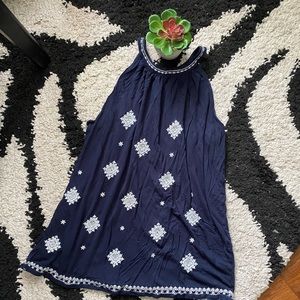 Loft Outlet Embroidered High Neck Halter Tank Small